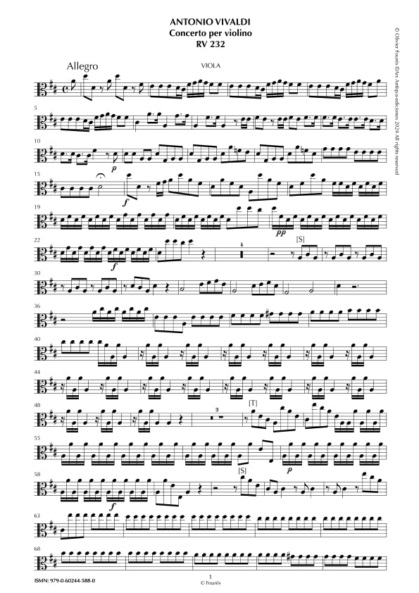 RV 232 Concerto per Violino in Re maggiore