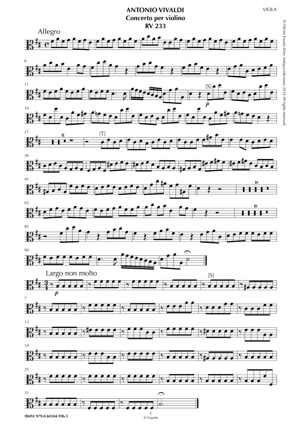 RV 233 Concerto per Violino in Re maggiore
