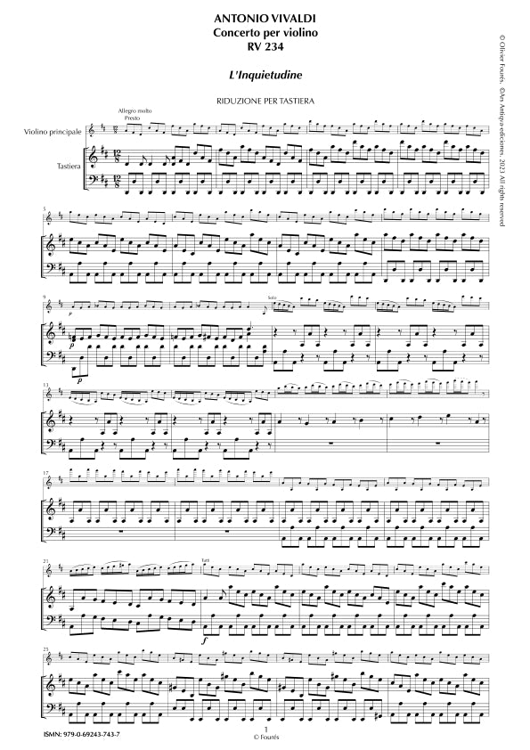 RV 234 Concerto per Violino in Re maggiore - L´INQUIETUDINE-