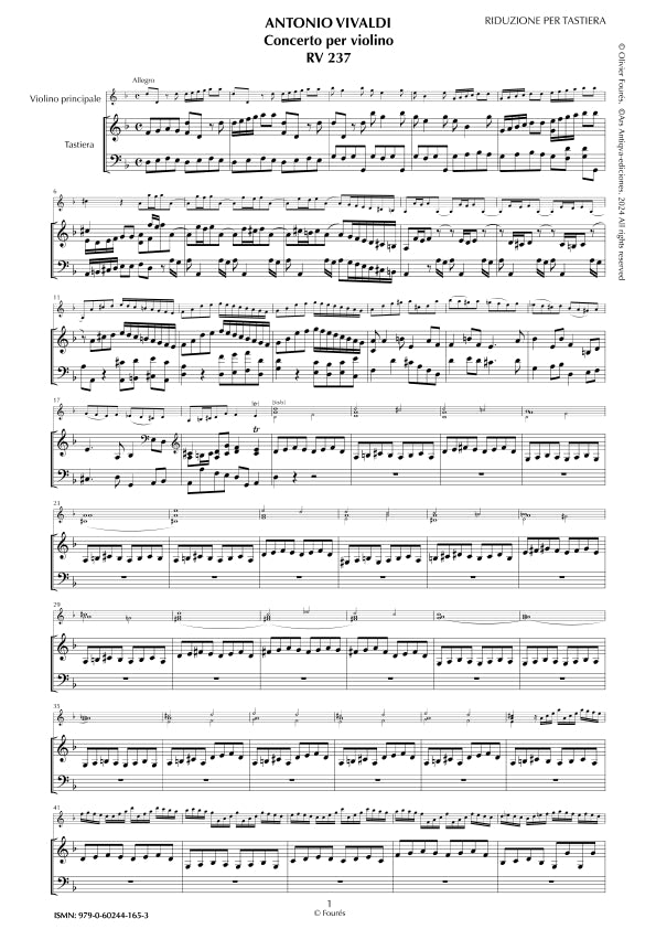 RV 237 Concerto per Violino in re minore