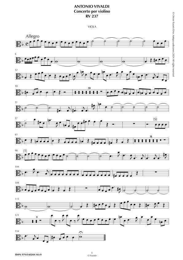RV 237 Concerto per Violino in re minore