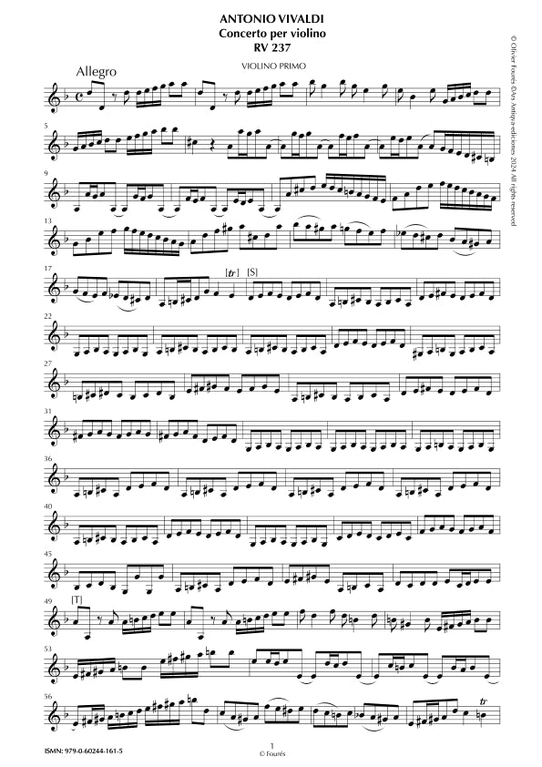 RV 237 Concerto per Violino in re minore