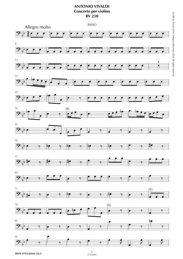 RV 250 Concerto per Violino in Mib maggiore