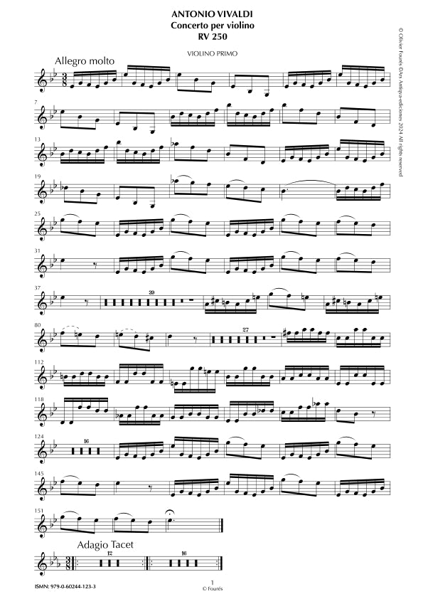 RV 250 Concerto per Violino in Mib maggiore