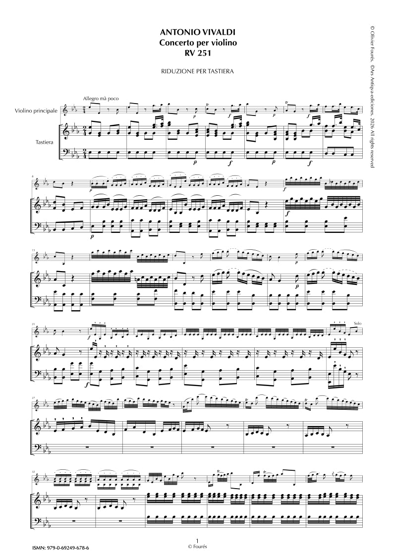 RV 251 Concerto per Violino in Mib maggiore