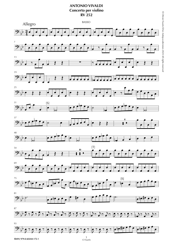RV 252 Concerto per Violino in Mib maggiore