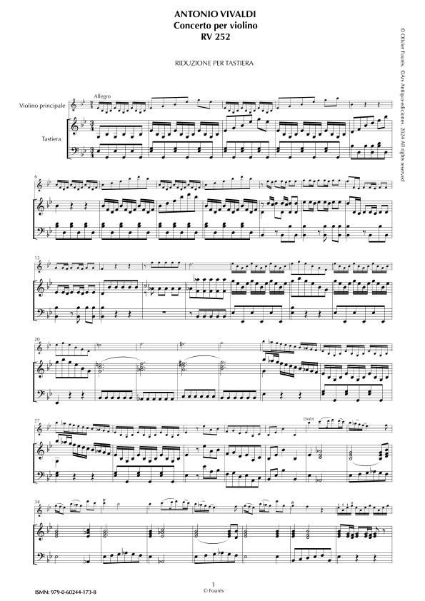RV 252 Concerto per Violino in Mib maggiore