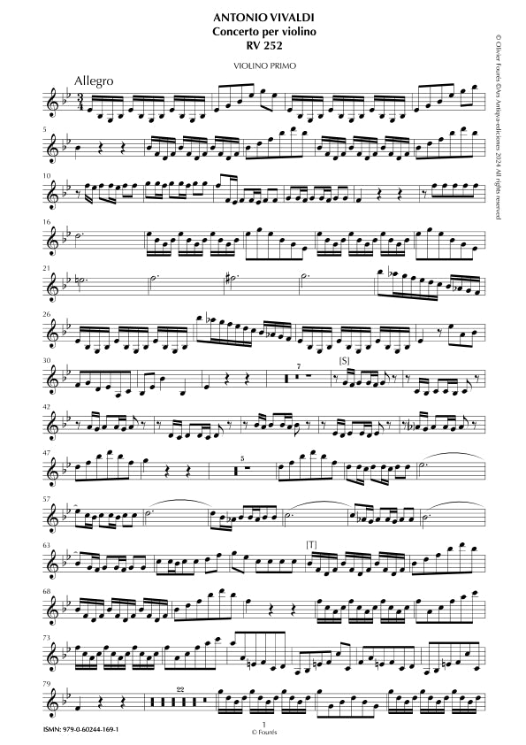 RV 252 Concerto per Violino in Mib maggiore