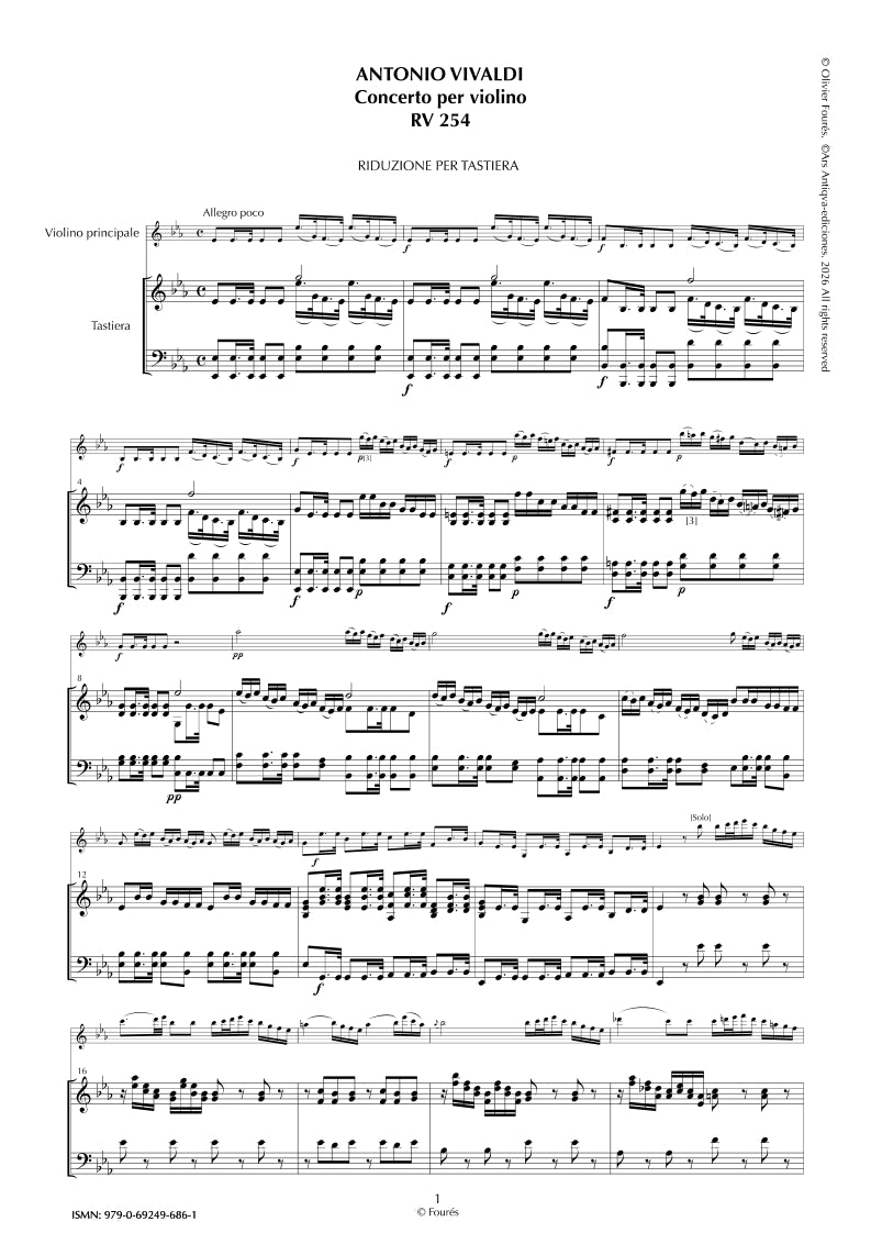 RV 254 Concerto per Violino in Mib maggiore