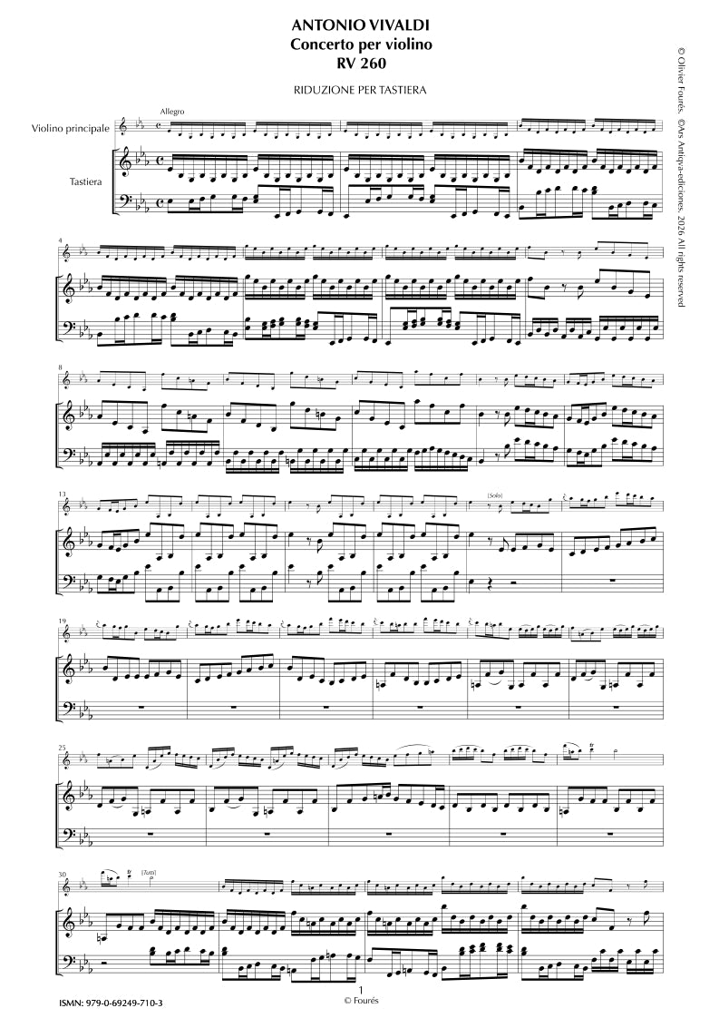 RV 260 Concerto per Violino in Mib maggiore per Anna Maria