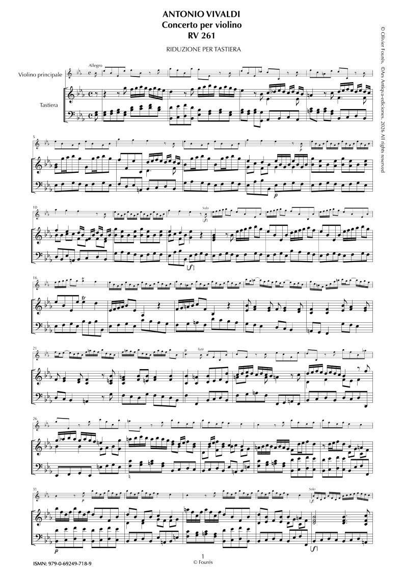 RV 261 Concerto per Violino in Mib maggiore per Anna Maria