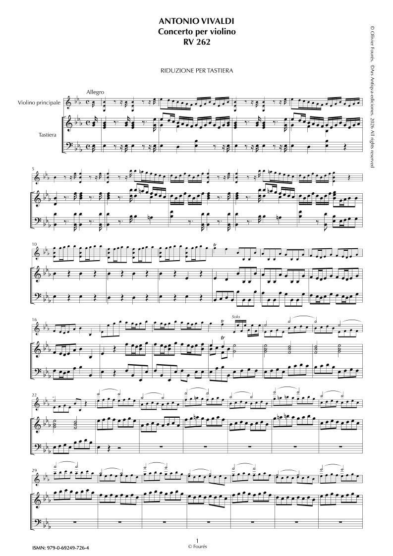 RV 262 Concerto per Violino in Mib maggiore