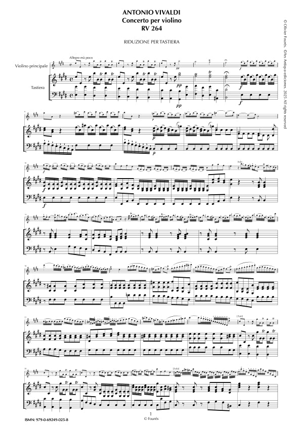 RV 264 Concerto per Violino in Mi maggiore