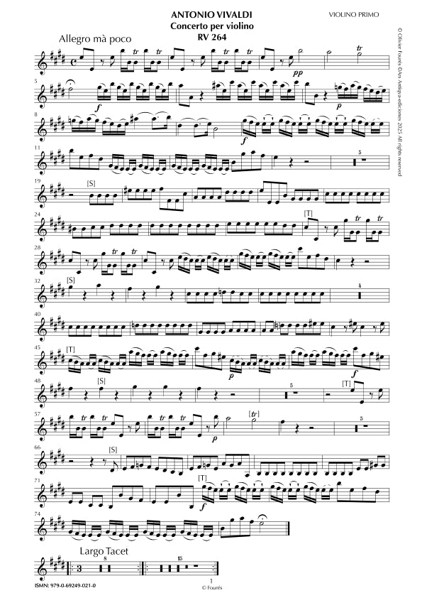 RV 264 Concerto per Violino in Mi maggiore