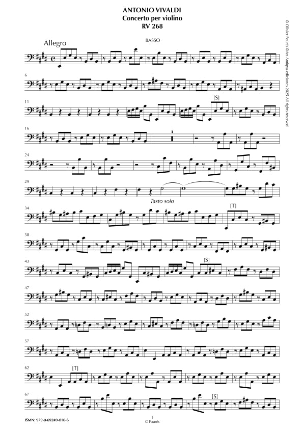 RV 268 Concerto per Violino in Mi maggiore