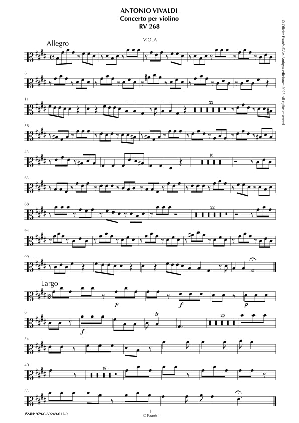 RV 268 Concerto per Violino in Mi maggiore
