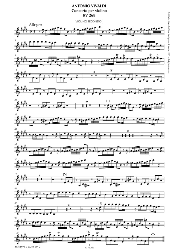 RV 268 Concerto per Violino in Mi maggiore