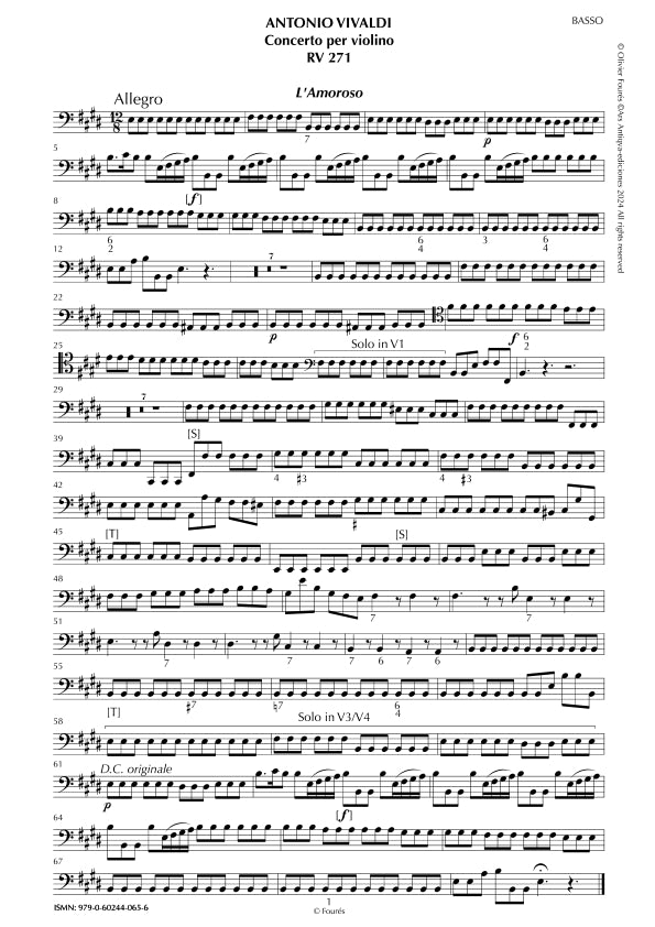RV 271 Concerto per Violino in Mi maggiore -L´AMOROSO-