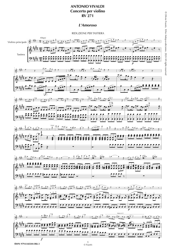 RV 271 Concerto per Violino in Mi maggiore -L´AMOROSO-