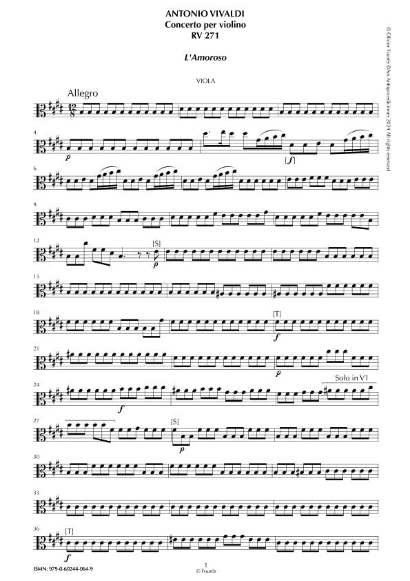 RV 271 Concerto per Violino in Mi maggiore -L´AMOROSO-