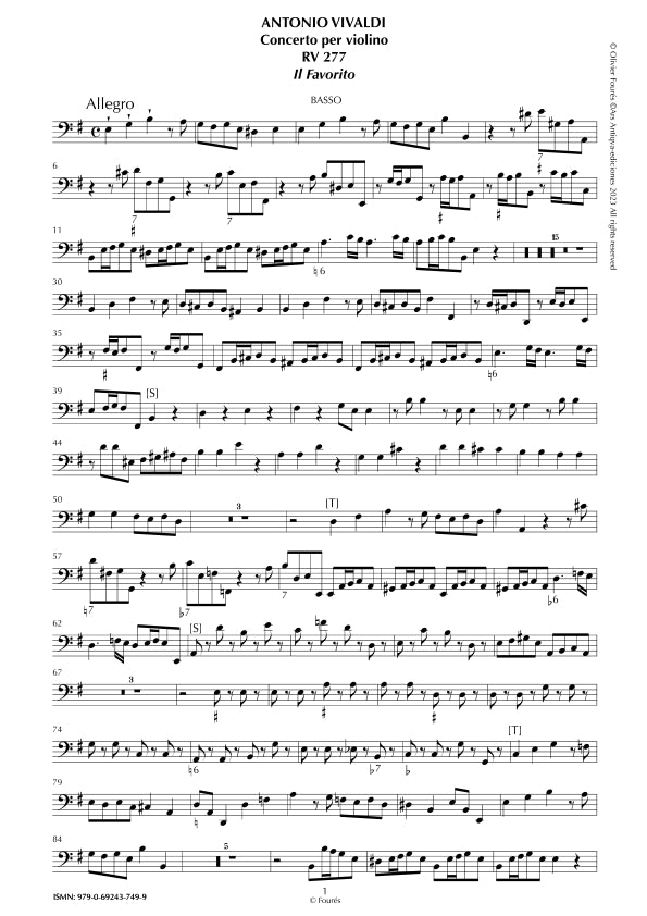 RV 277 Concerto per Violino in mi minore - IL FAVORITO- opera undicesima n.II