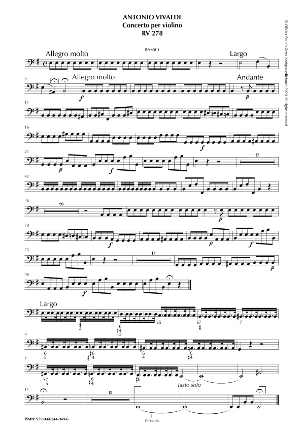 RV 278 Concerto per Violino in mi minore