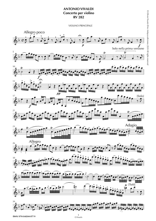 RV 282 Concerto per Violino in Fa maggiore
