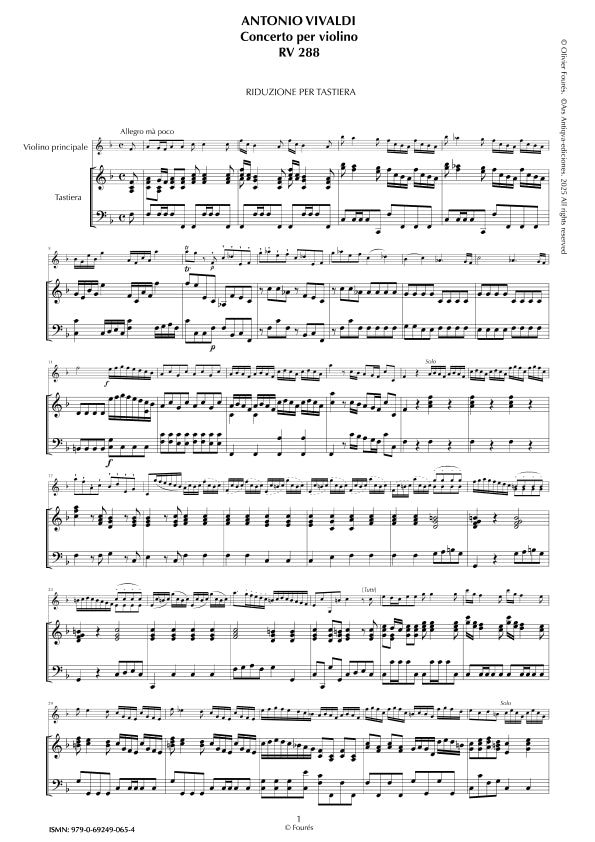 RV 288 Concerto per Violino in Fa maggiore