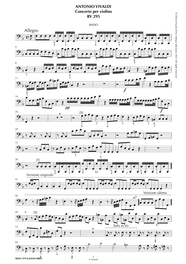 RV 295 Concerto per Violino in Fa maggiore