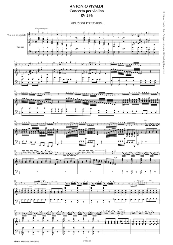 RV 296 Concerto per Violino in Fa maggiore