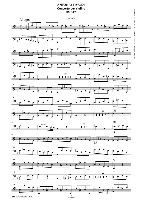 RV 317 Concerto per Violino in sol minore. Opera duodecima N.I