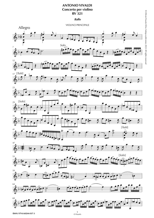 RV 321 Concerto per Violino in sol minore -BALLO-