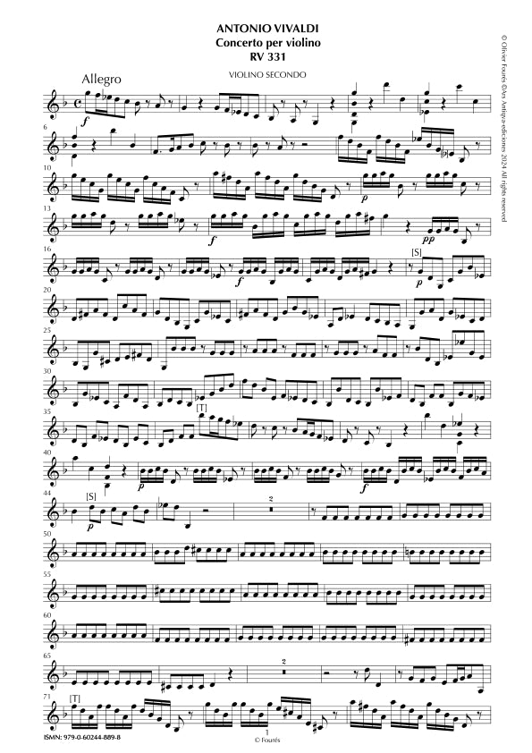 RV 331 Concerto per Violino in sol minore
