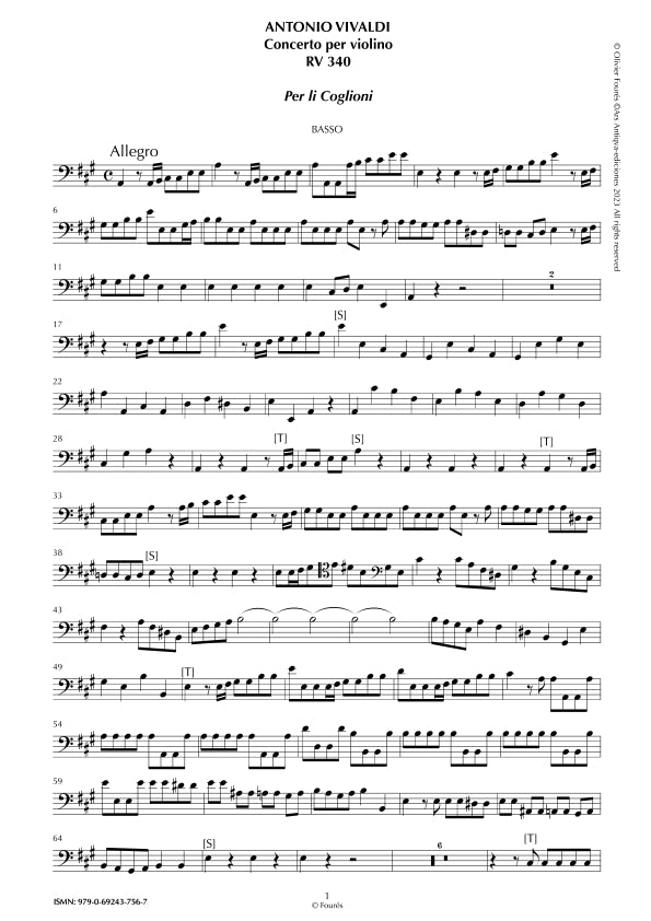 RV 340 Concerto per Violino in La maggiore "per li coglioni"