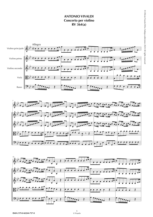 RV 364 - RV 364a Concerto per Violino in Sib maggiore -L´Elite des Concerto Italiens-
