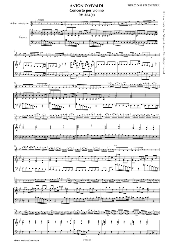 RV 364 - RV 364a Concerto per Violino in Sib maggiore -L´Elite des Concerto Italiens-