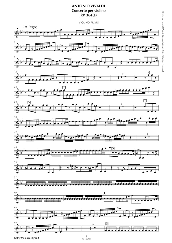 RV 364 - RV 364a Concerto per Violino in Sib maggiore -L´Elite des Concerto Italiens-