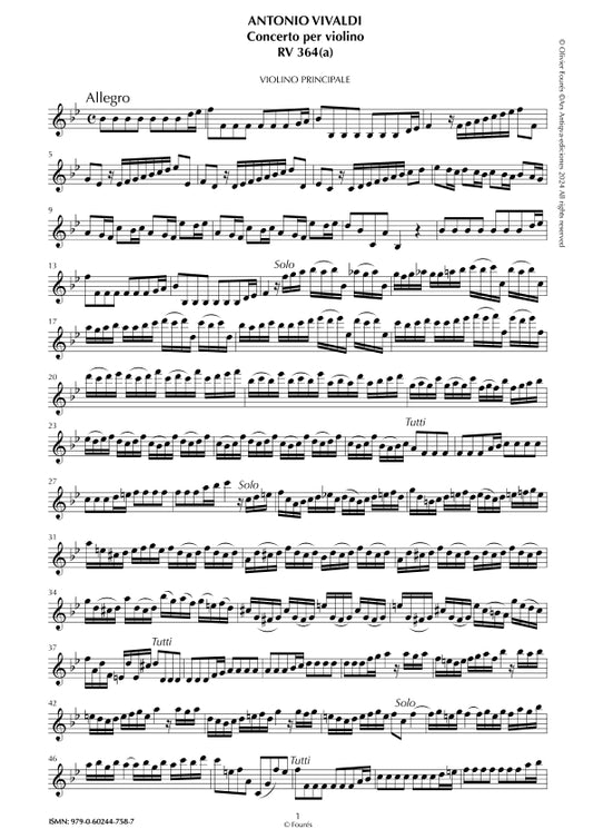 RV 364 - RV 364a Concerto per Violino in Sib maggiore -L´Elite des Concerto Italiens-