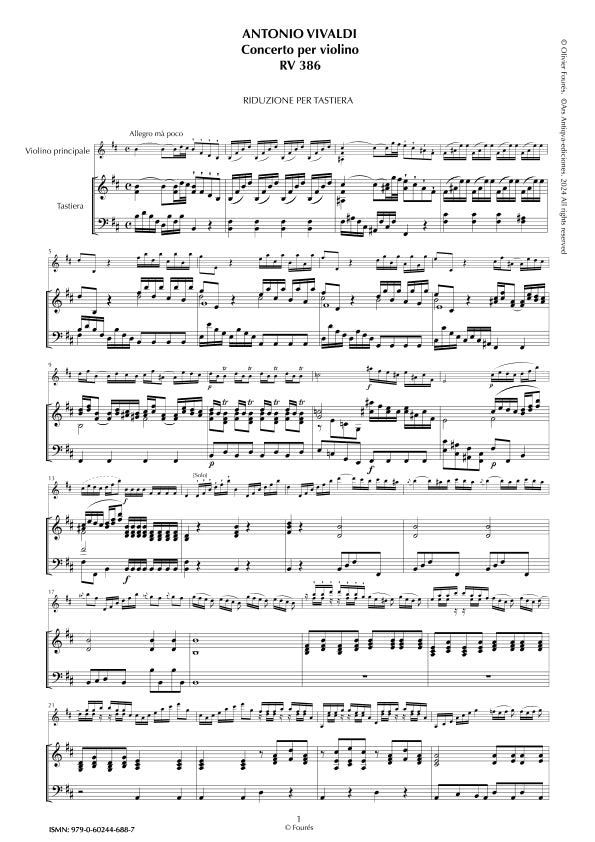 RV 386 Concerto per Violino in si minore