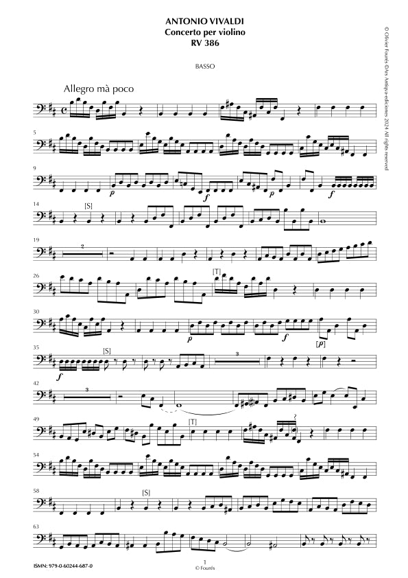 RV 386 Concerto per Violino in si minore