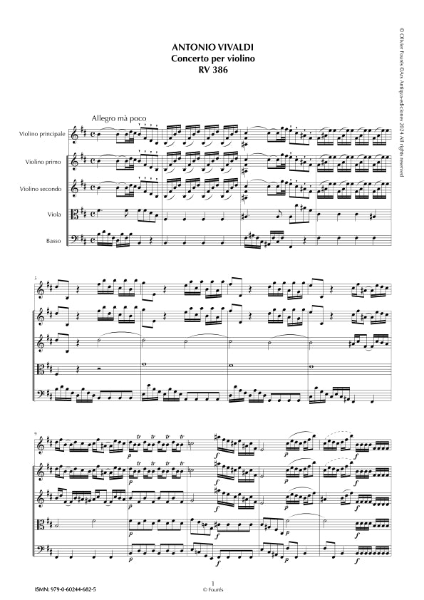 RV 386 Concerto per Violino in si minore