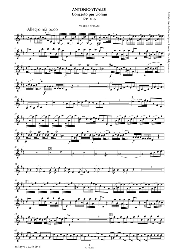 RV 386 Concerto per Violino in si minore