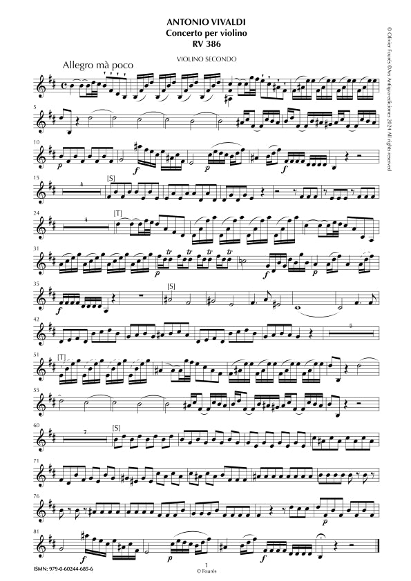 RV 386 Concerto per Violino in si minore