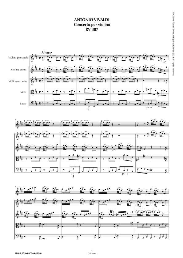 RV 387 Concerto per Violino in si minore per Anna Maria