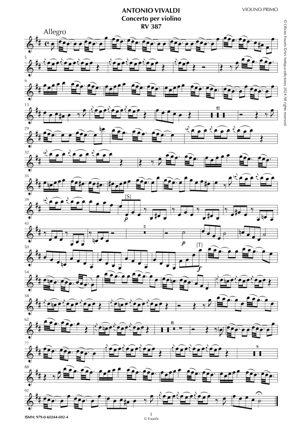 RV 387 Concerto per Violino in si minore per Anna Maria