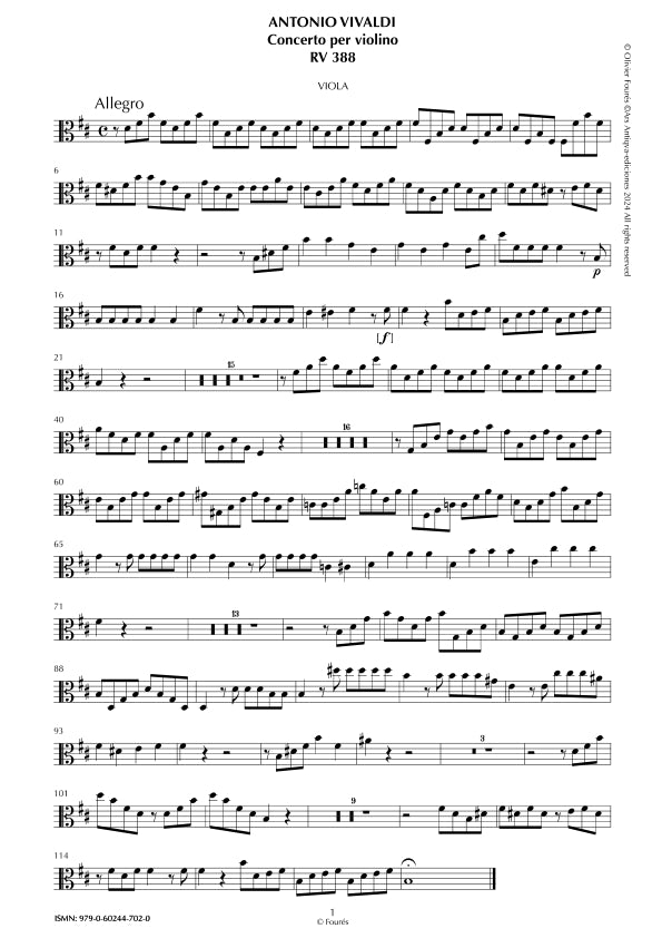 RV 388 Concerto per Violino in si minore