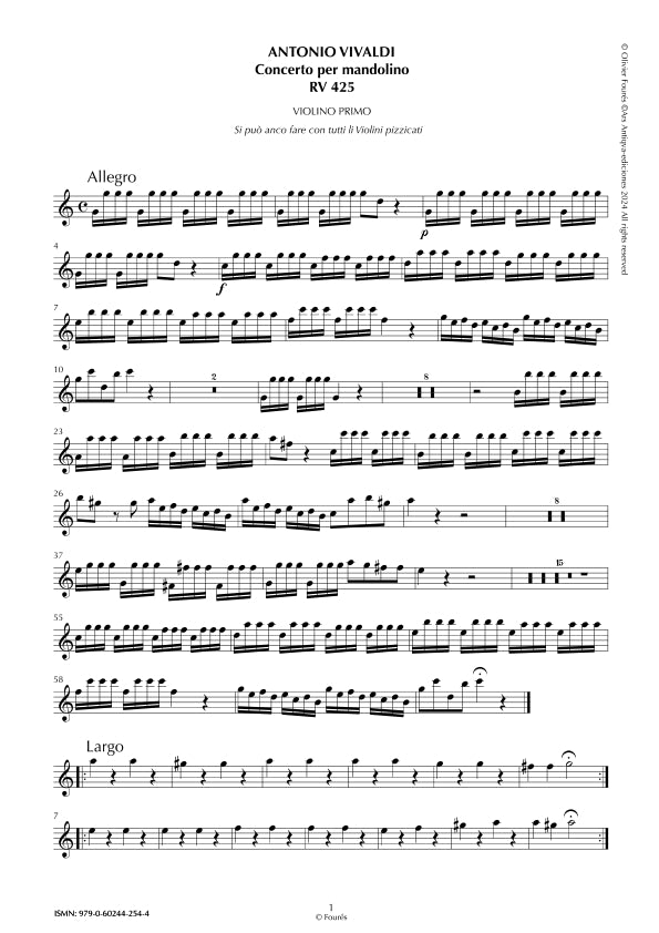 RV 425 Concerto per Mandolino in Do maggiore