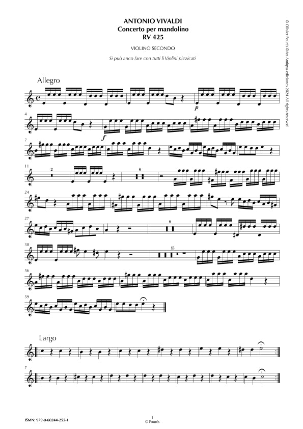 RV 425 Concerto per Mandolino in Do maggiore