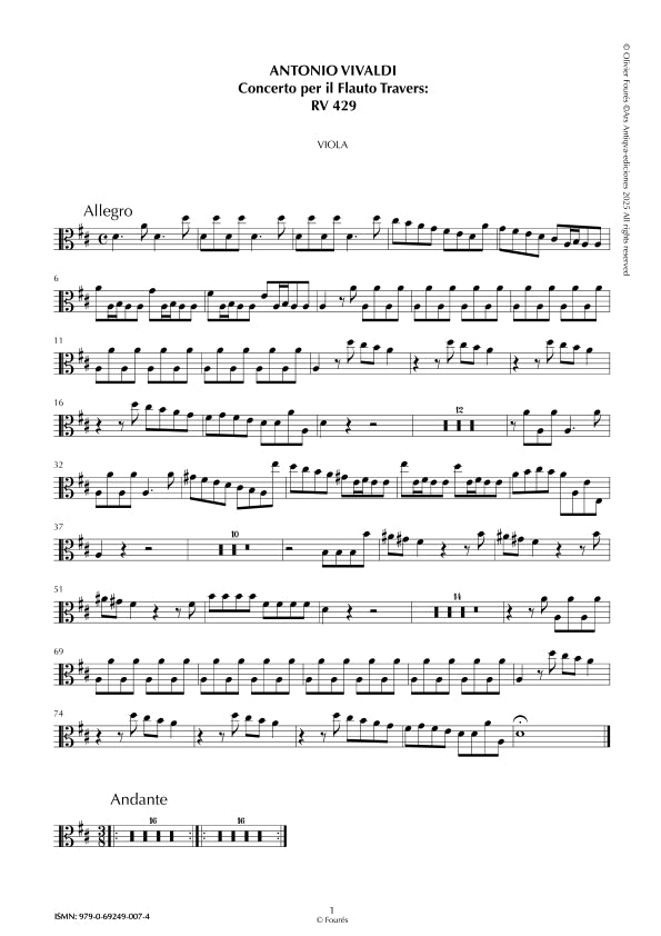 RV 429 Concerto per Traverso in Re maggiore