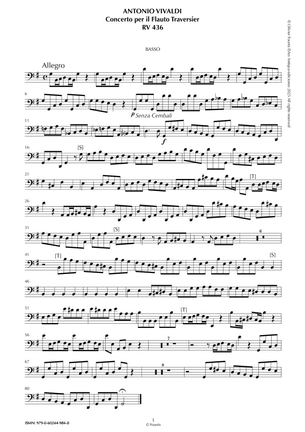 RV 436 Concerto per Flauto Traversier in Sol maggiore